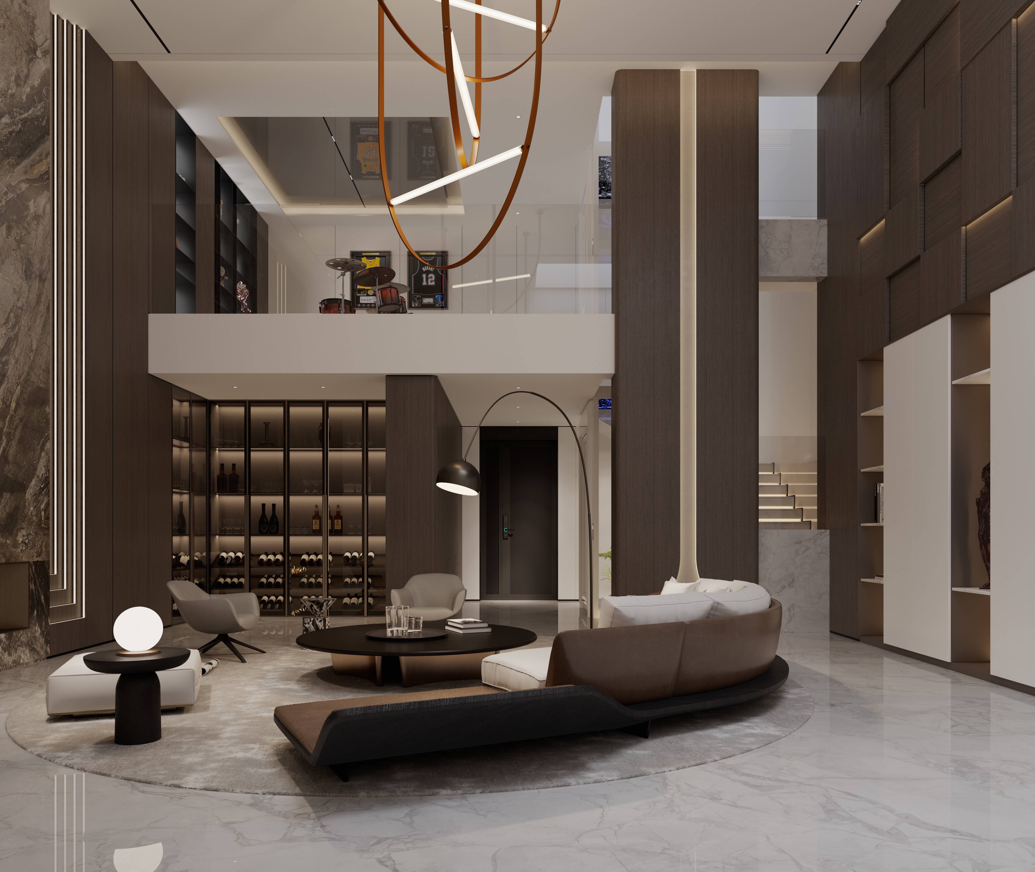 (合院地下室装饰效果图)71【伴山叠排 让生活精彩分层】建筑面积约