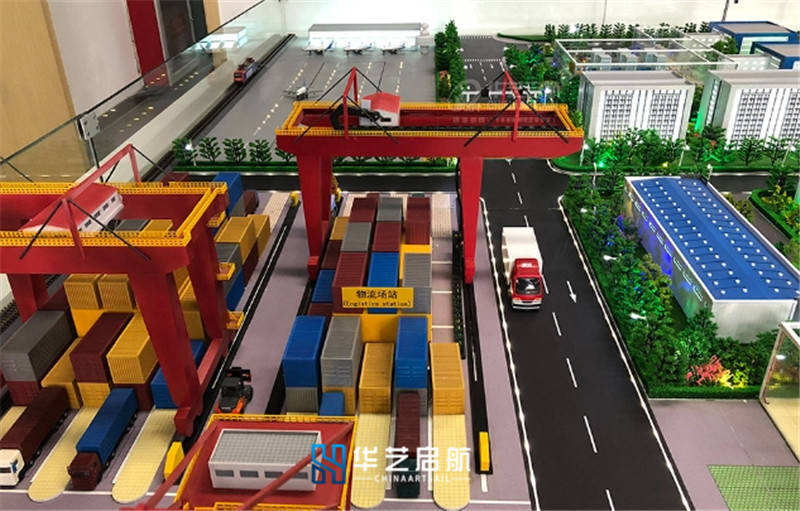 物理沙盘是模型的基础,它以一定比例缩小展示实际物流场景,如仓库