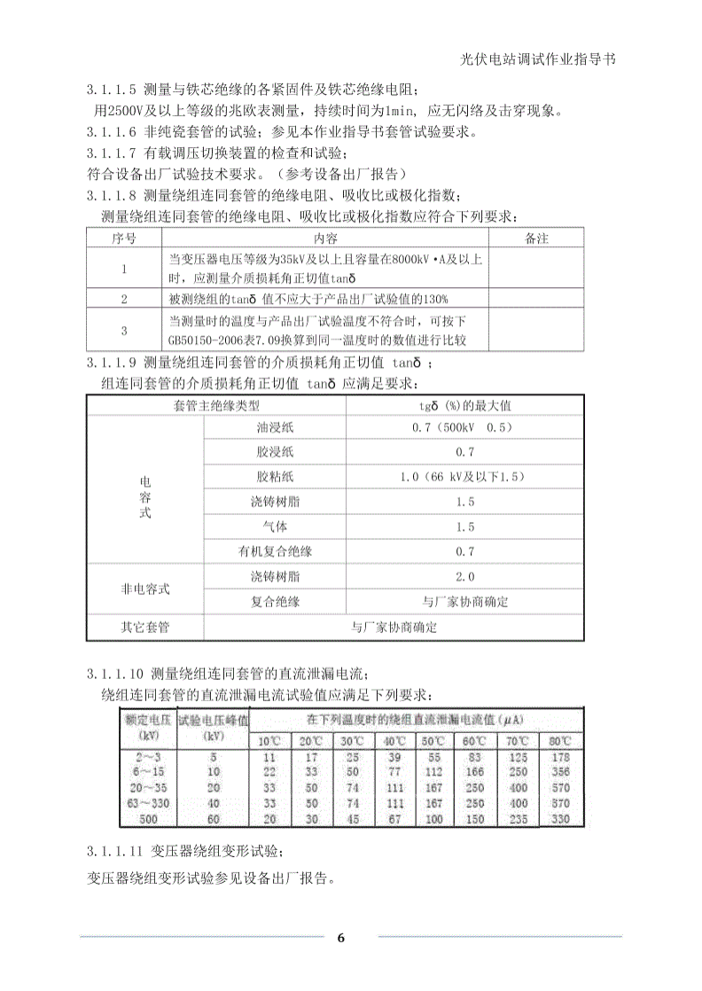 光伏電站調試作業指導書(附下載)_試驗_設備_內容