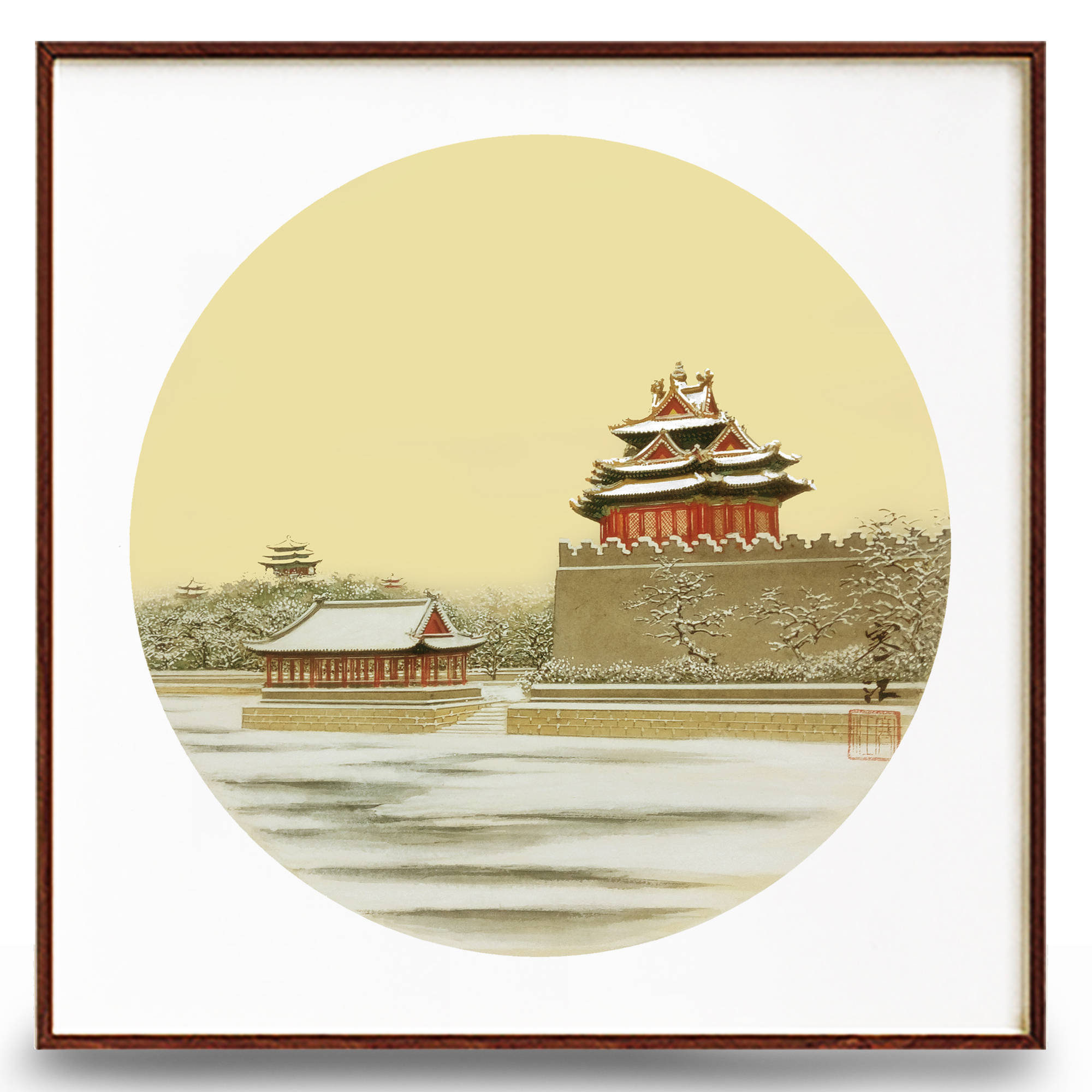 界画寒江---故宫.西北角楼雪景_工笔_楼阁_社稷
