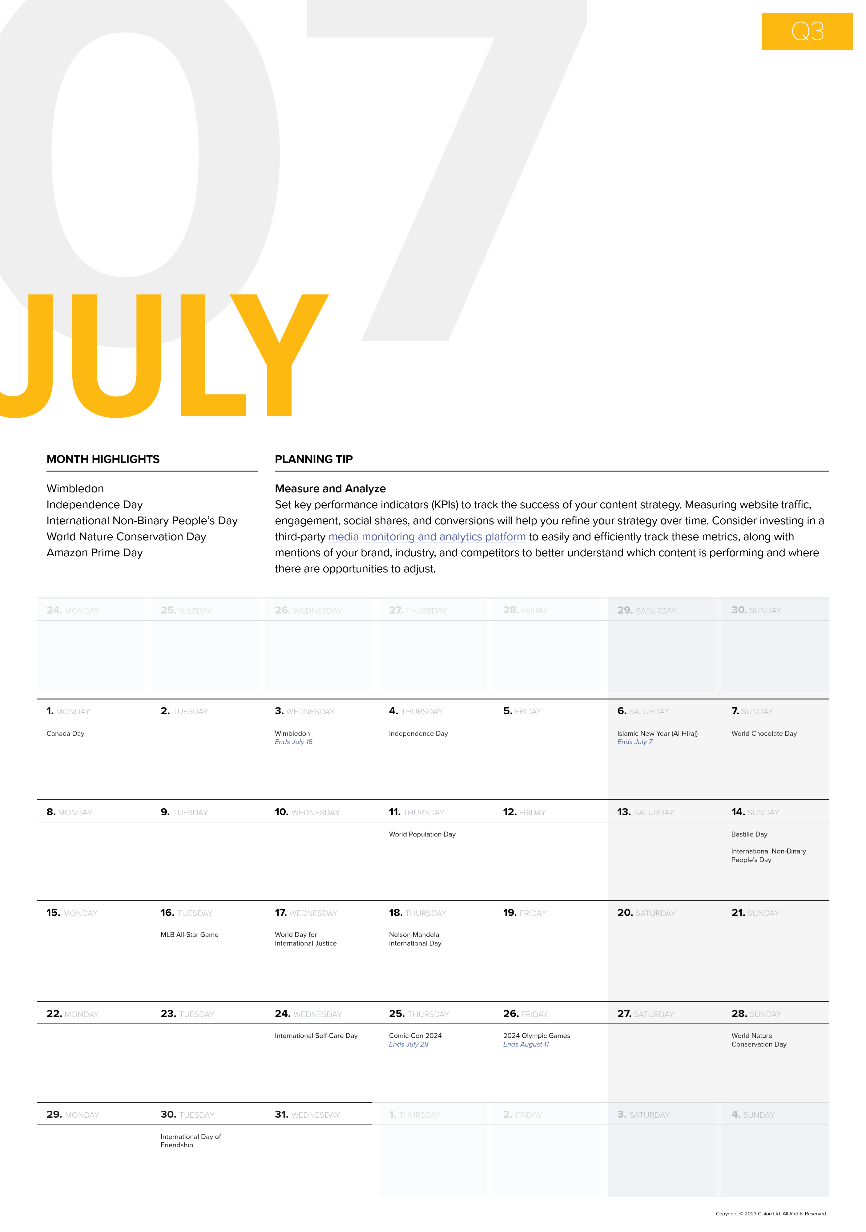 2024公关与传播内容策划日历-北美版(附下载)