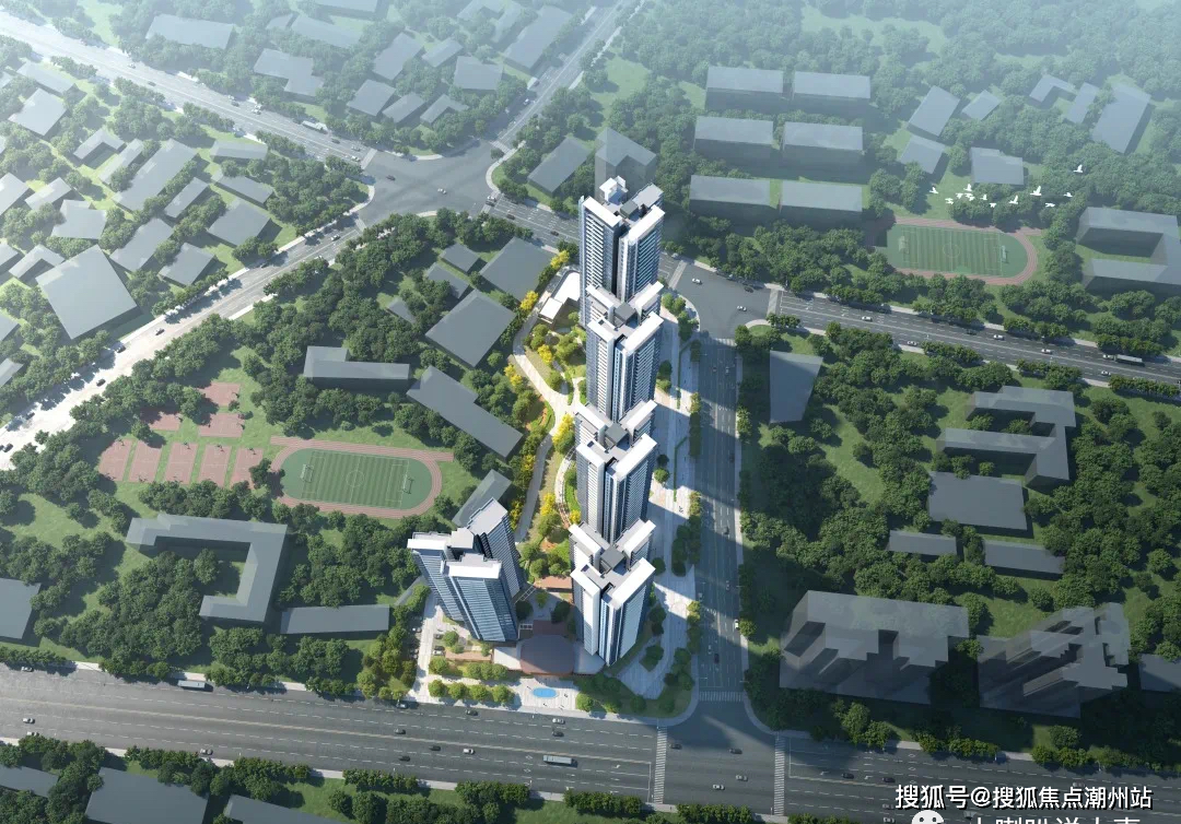 项目总共5栋住宅,30-32层的高层,首推的a1栋靠近鹤龙东路,蝶式塔楼全