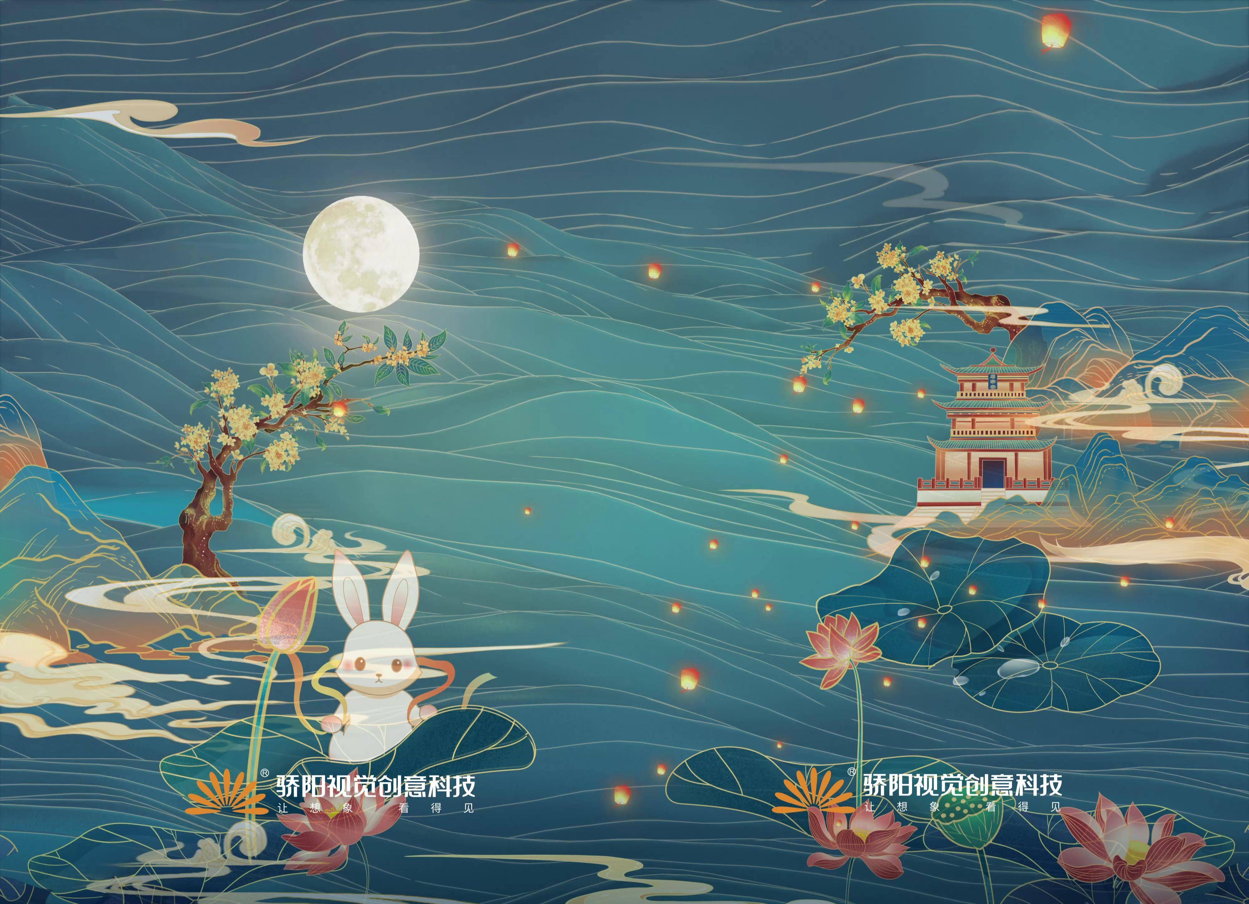 灯光秀丨成都双子塔,月兔戏明月,天涯共此时_内容_骄阳_互动