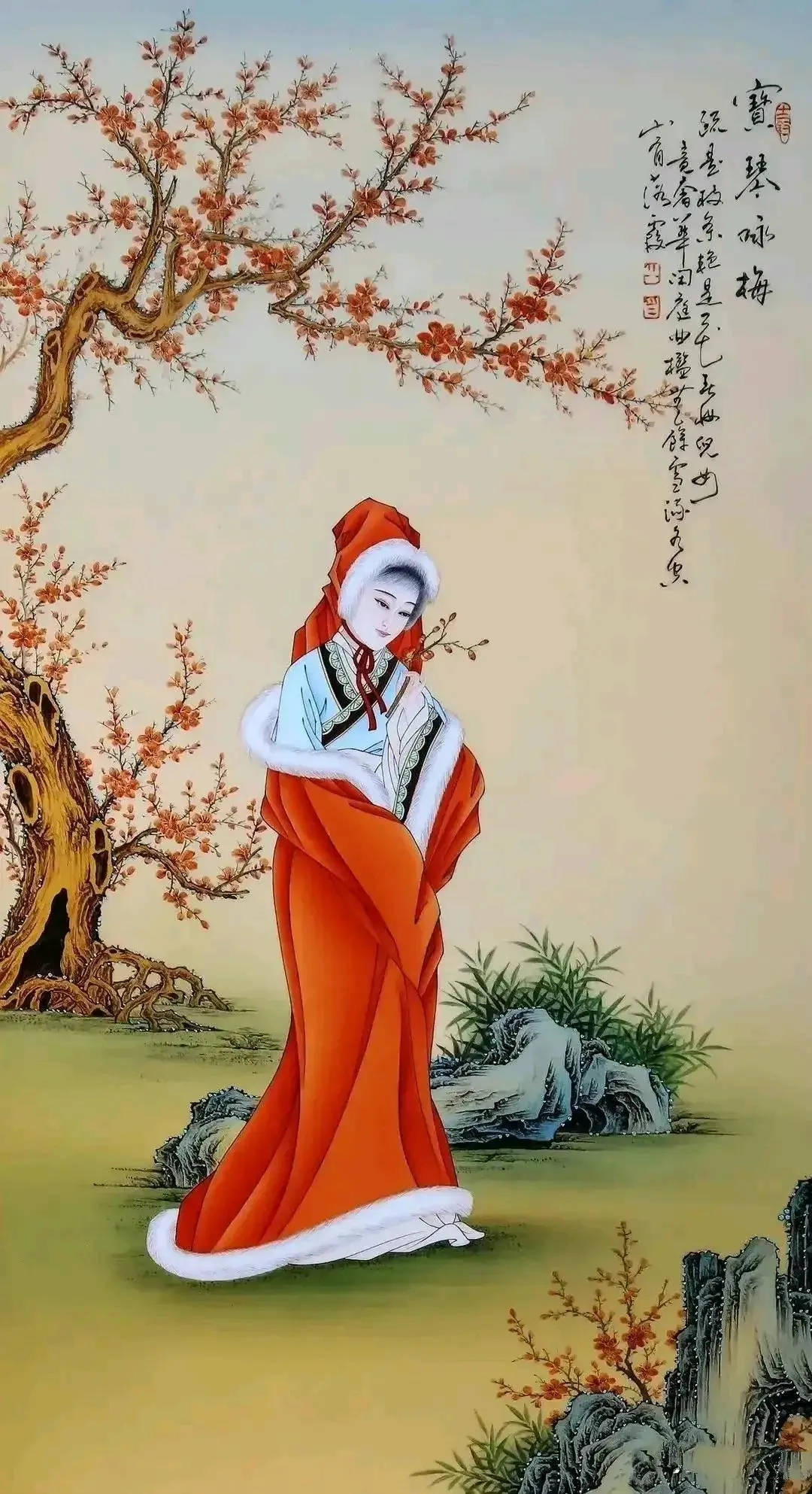 图片依次为:黛玉葬花,元春省亲,探春吟句,湘云眠芍,迎春吟诗,惜春作画