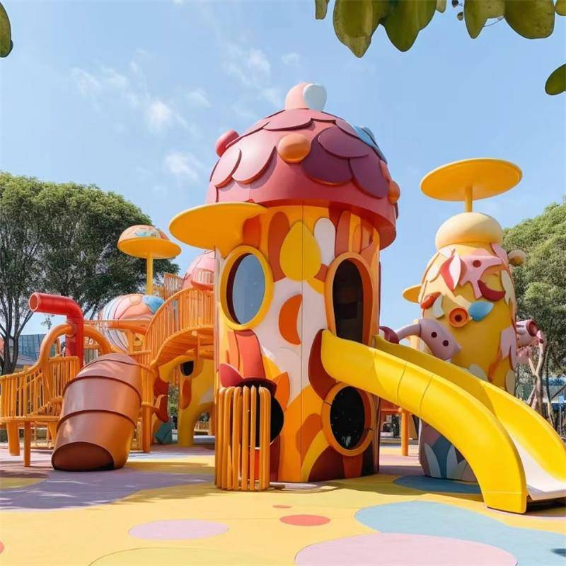 游乐场组合滑梯保证安全-卡莱贝游乐_孩子_儿童_材料