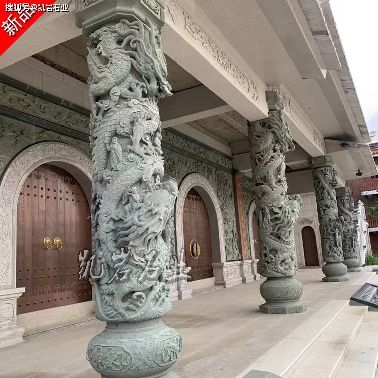 石雕龙柱——中国古代建筑中常见的装饰元素_岩石