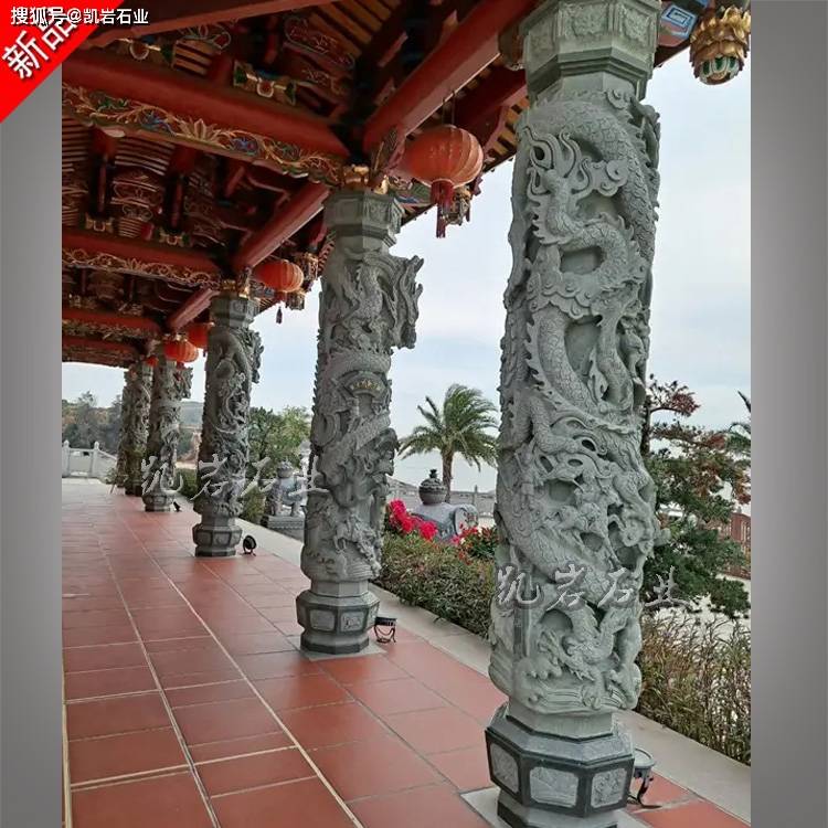 石雕龙柱——中国古代建筑中常见的装饰元素_岩石