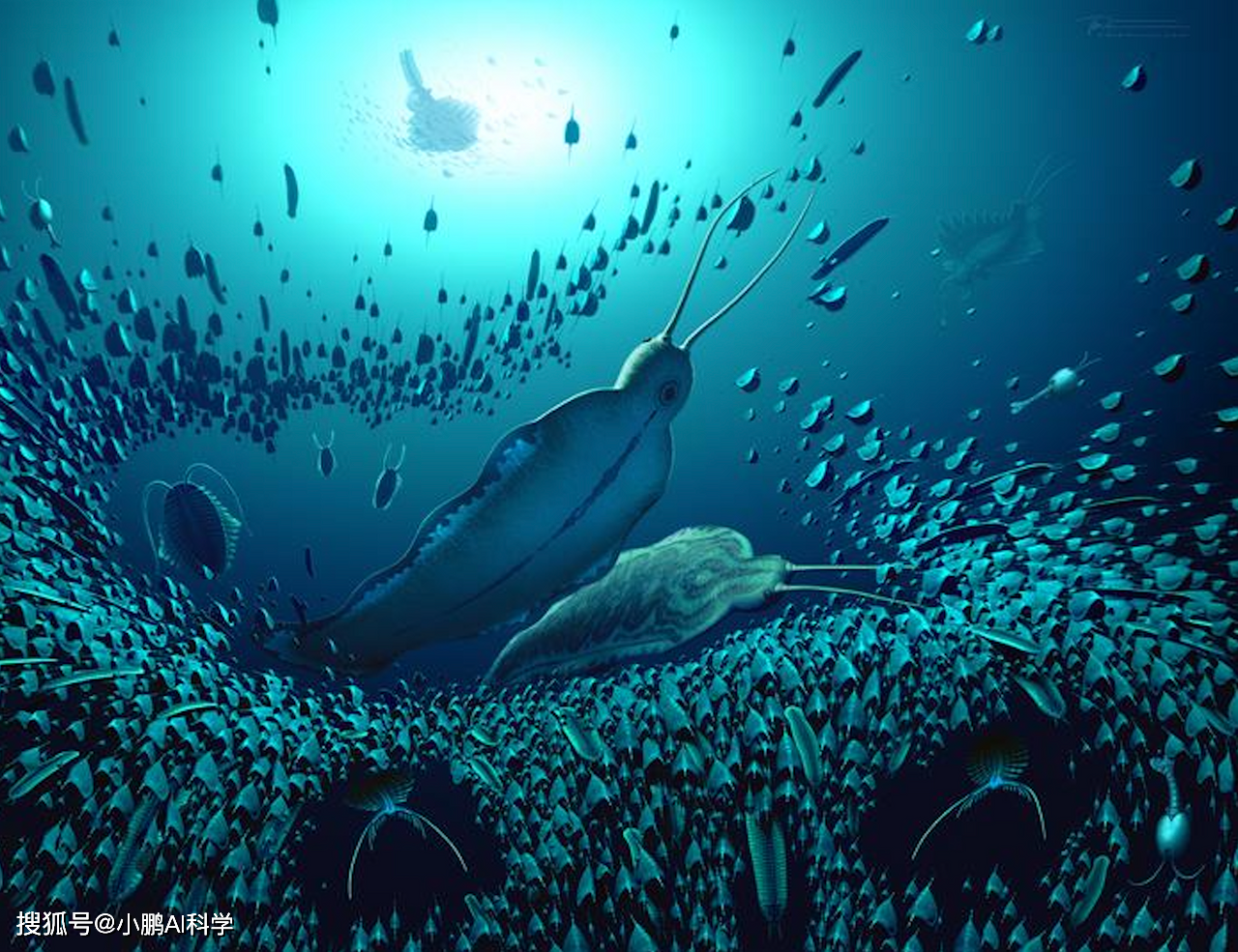 根据化石推测,这些恐怖海虫长达30厘米,拥有长长的