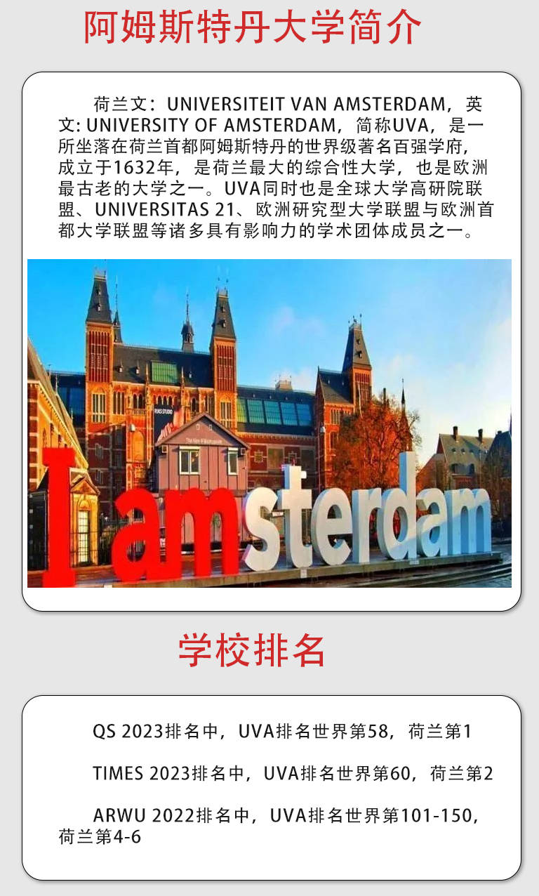 华学堂荷兰阿姆斯特丹大学本科硕士博士留学申请