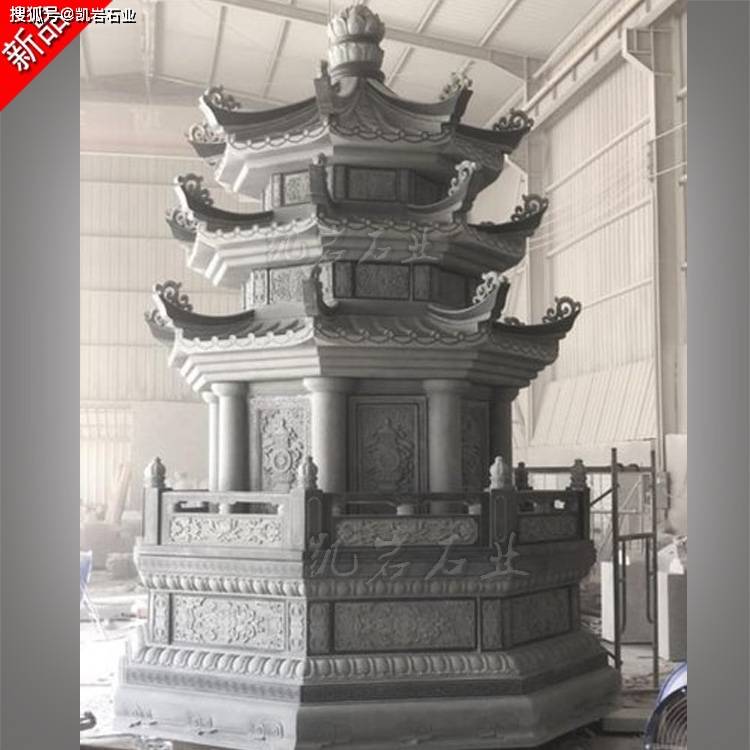 石雕僧人墓塔,高僧圆寂石塔雕塑作品欣赏_岩石_石材_大理石
