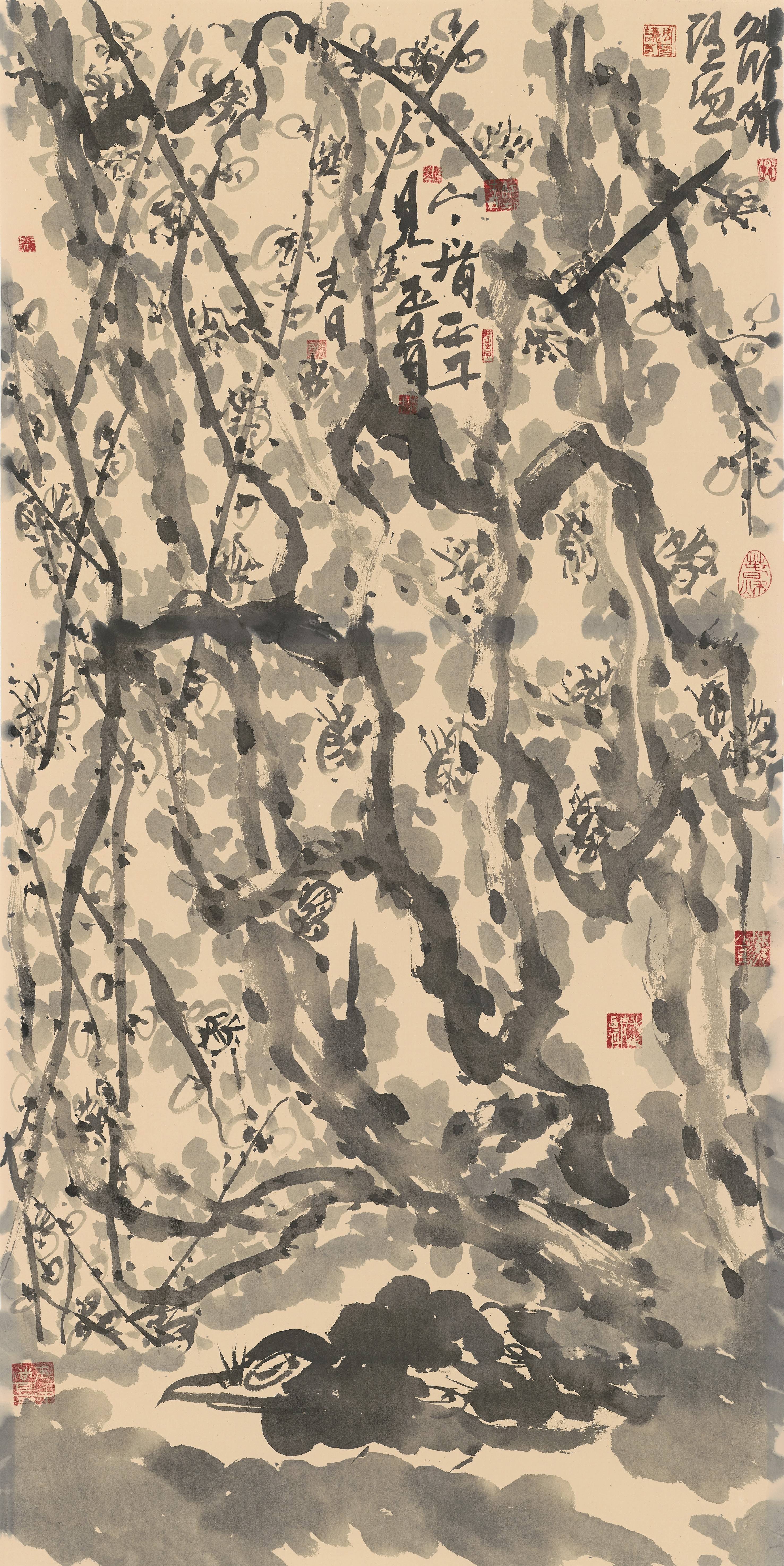 "中山画派创始人"大写意花鸟画家周隐谦笔下的松竹梅