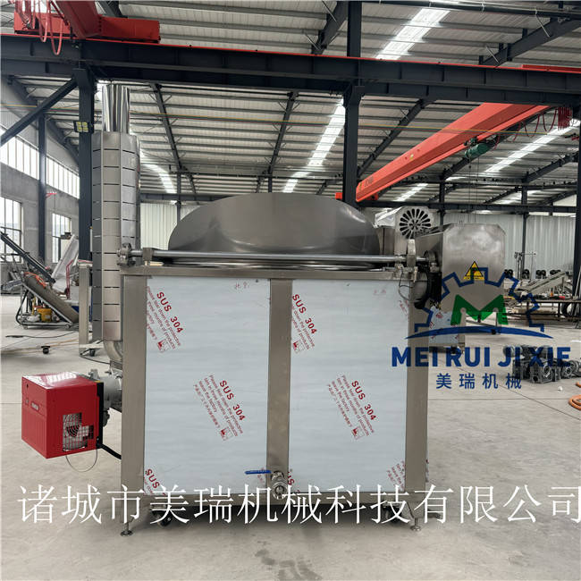 全自动鱼豆腐自动出料油炸锅 自动花生米油炸锅 美瑞蚕豆油炸设备机器