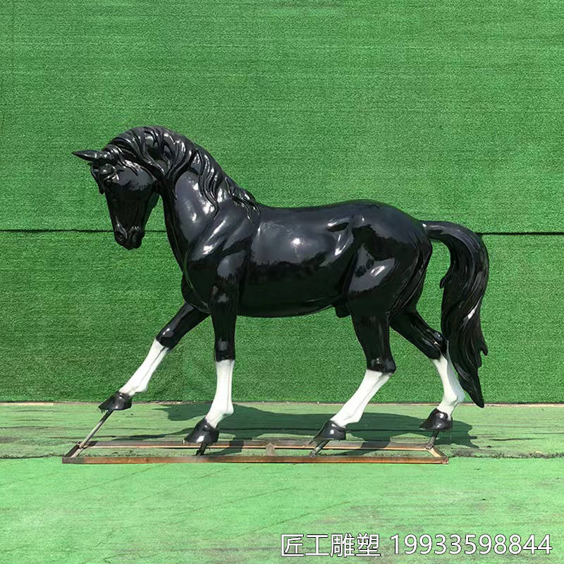 玻璃钢马动物雕塑街边仿真动物摆件