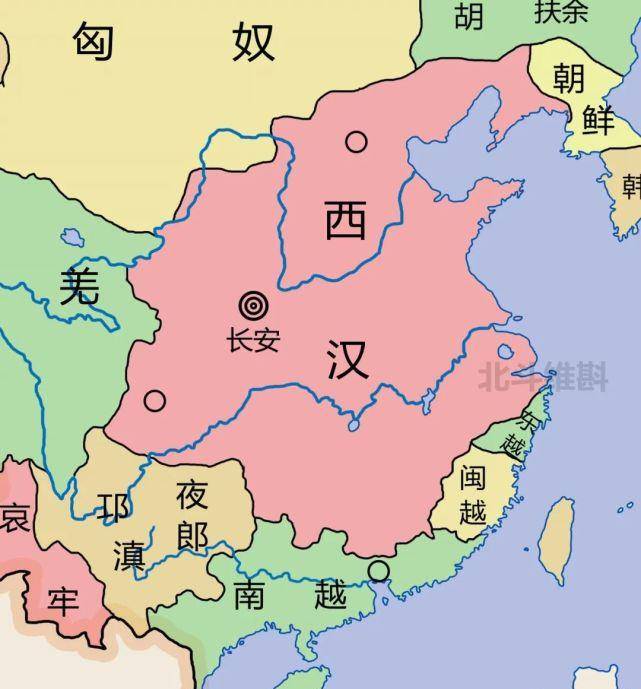 西汉初期地图综上所述,秦朝的郡县设置并未深入云贵高原.