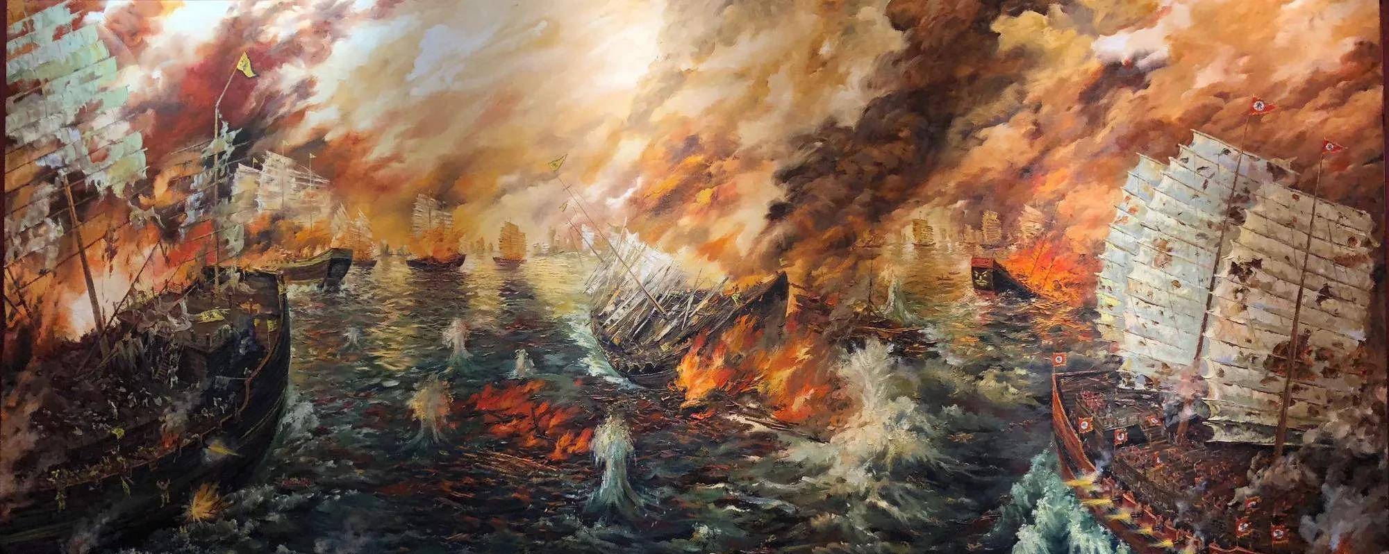 江所存多笨重船只,运转不灵,如鸟去翼",石达开趁江面雾气弥漫纵火猛攻