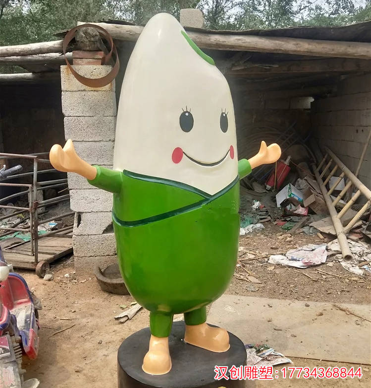 玻璃钢水稻大米雕塑 卡通粮食公仔美陈摆件