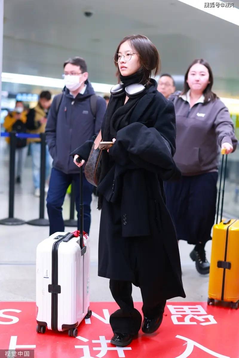 李庚希现身机场,戴金丝眼镜-搜狐大视野-搜狐新闻