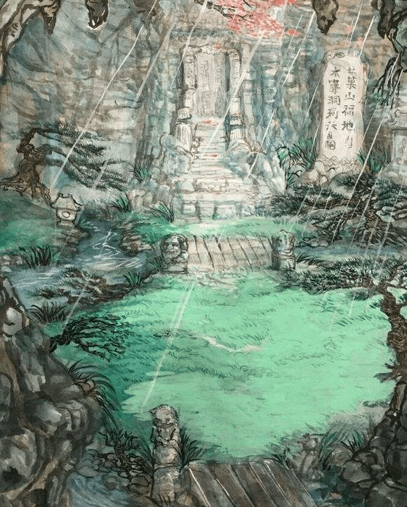 原创原创水帘洞中花果山福地水帘洞洞天十个大字是谁给刻上去的