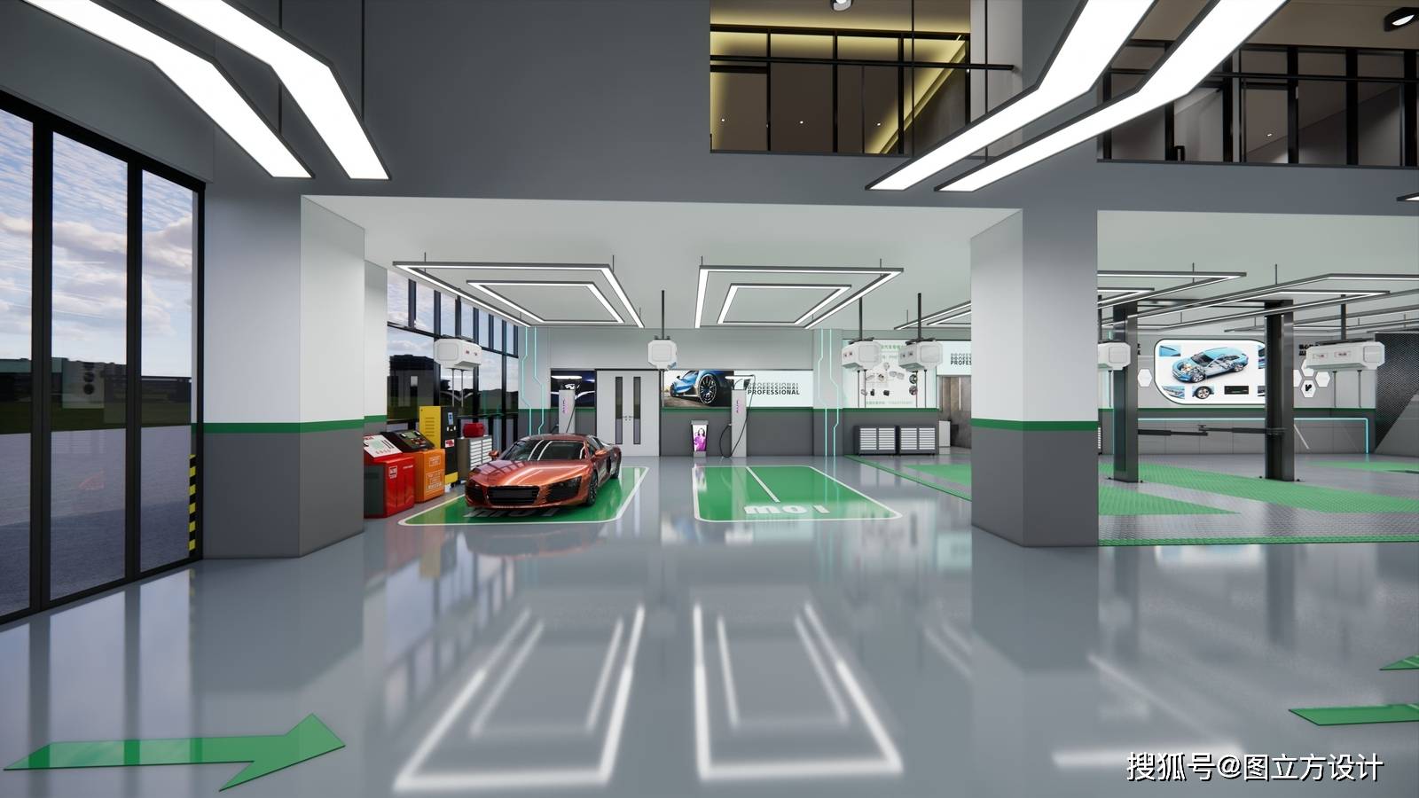 汽修车间效果图怎么做?维修车间效果图分享