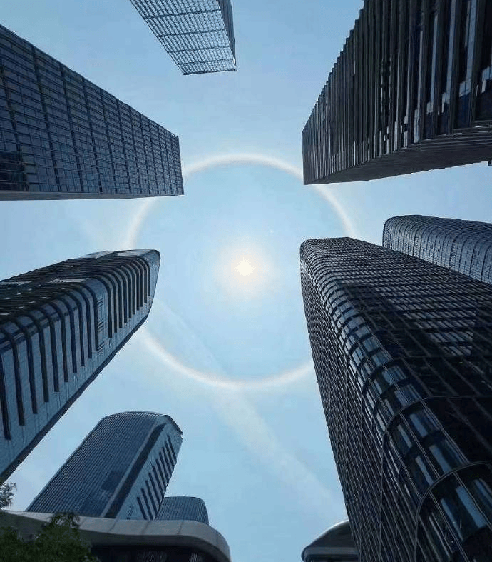 原创深圳上空现罕见日晕奇观网友惊叹龙年龙月龙日的特别礼物