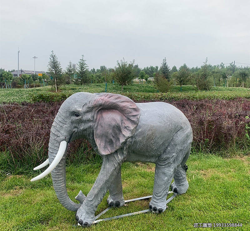 玻璃钢大象动物雕塑大型仿真装饰景观摆件
