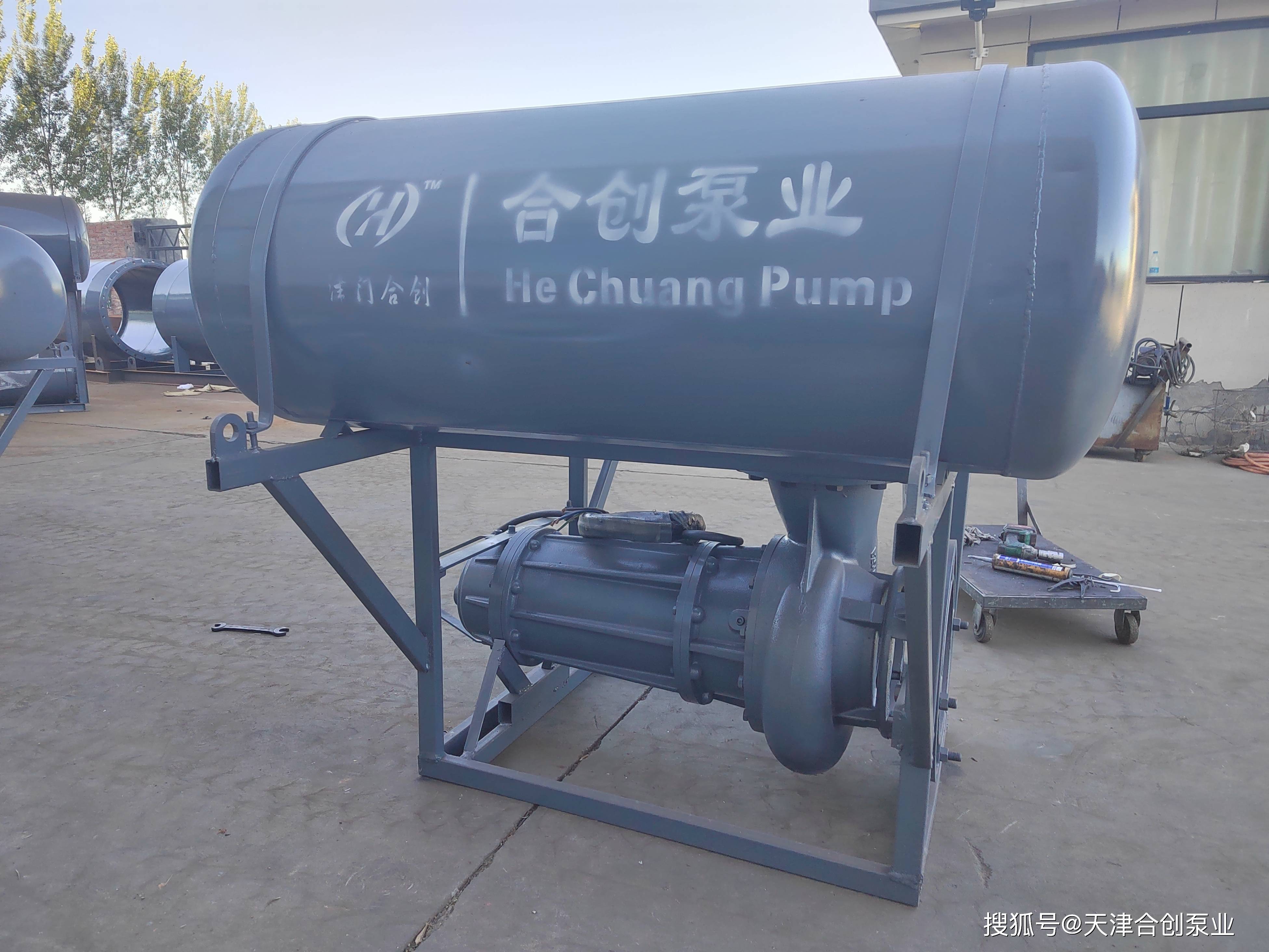 水池河道排水,防洪排涝用大流量简易中吸潜水轴流泵-天津合创泵业