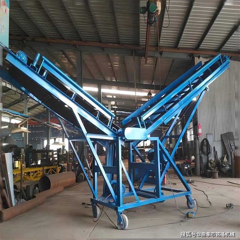 电商物流车间物料输送机 伸缩10米运输机 柴油机动力皮带机