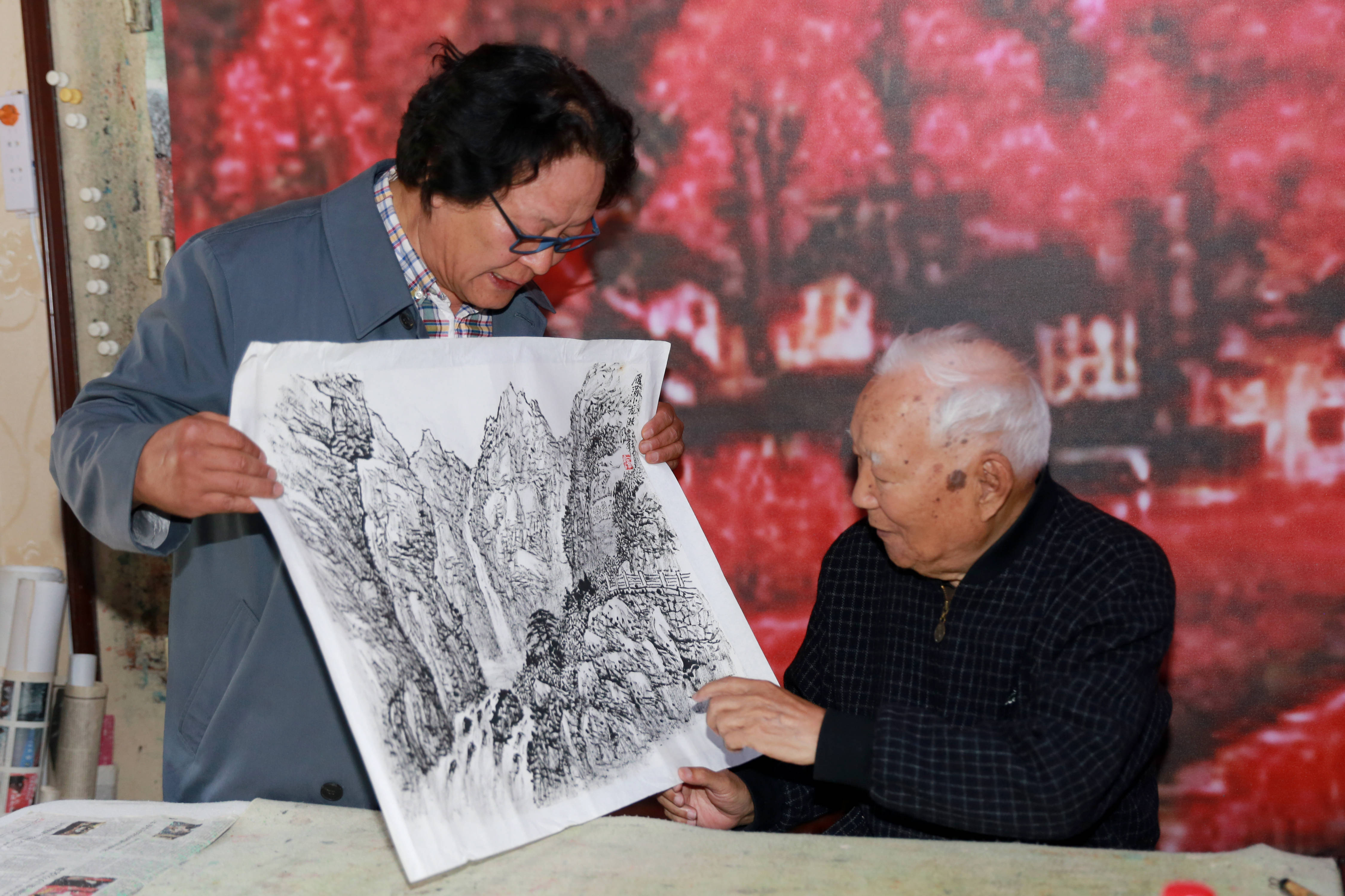 著名画家焦俊华教授收徒陈鸿轩仪式在天津文学艺术网中心举行