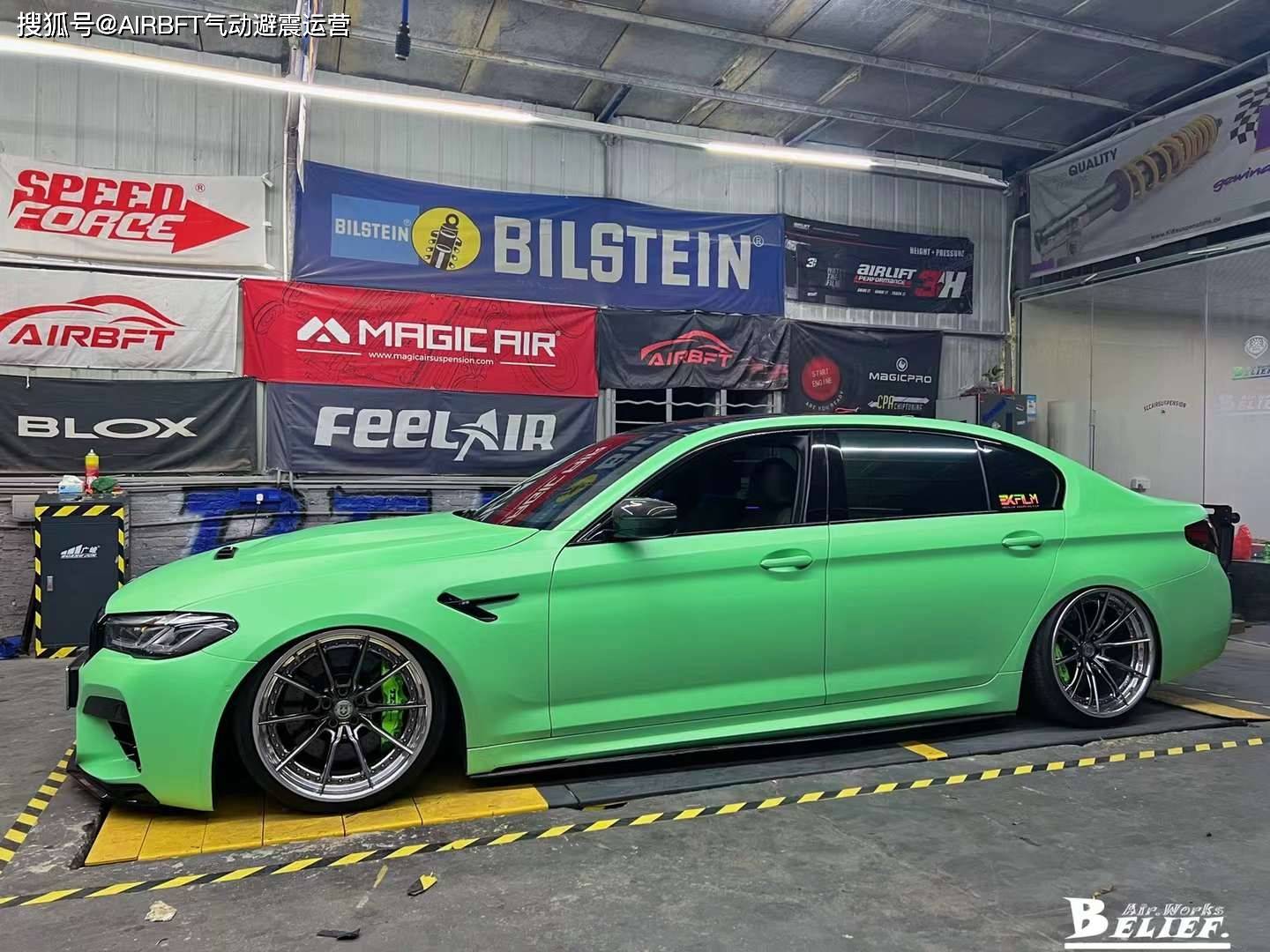 癫狂般姿态#宝马5系改装airbft气囊减震