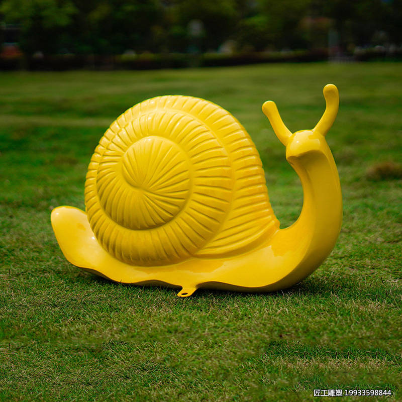 玻璃钢卡通蜗牛雕塑 抽象彩色动物草坪小品摆件