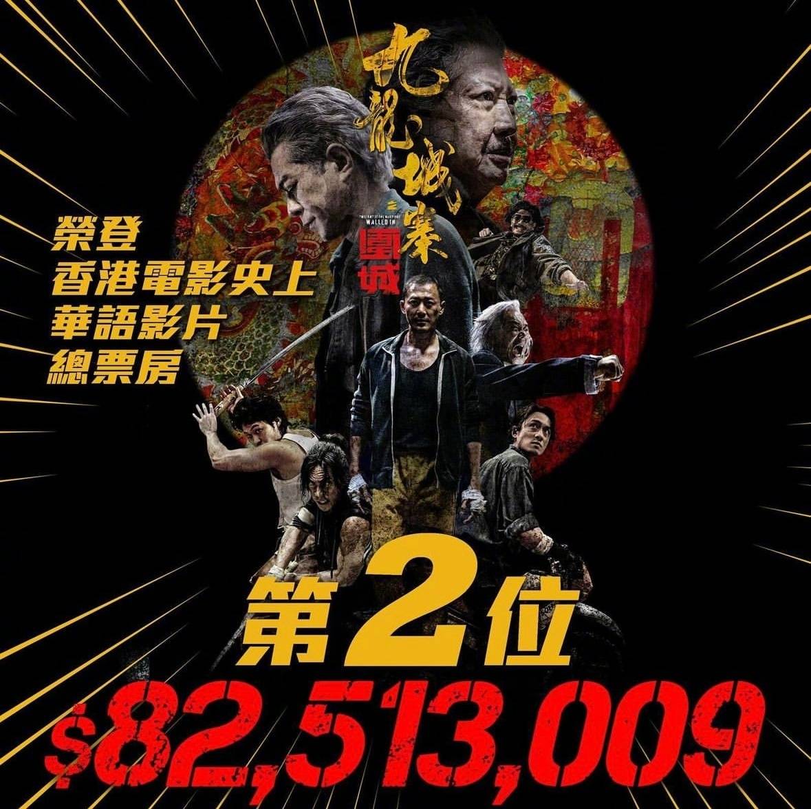 《九龙城寨之围城》香港票房超《明日战记》 升至香港影史华语片票房榜第二位