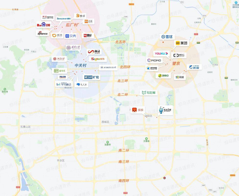 一张图看懂北京大厂分布