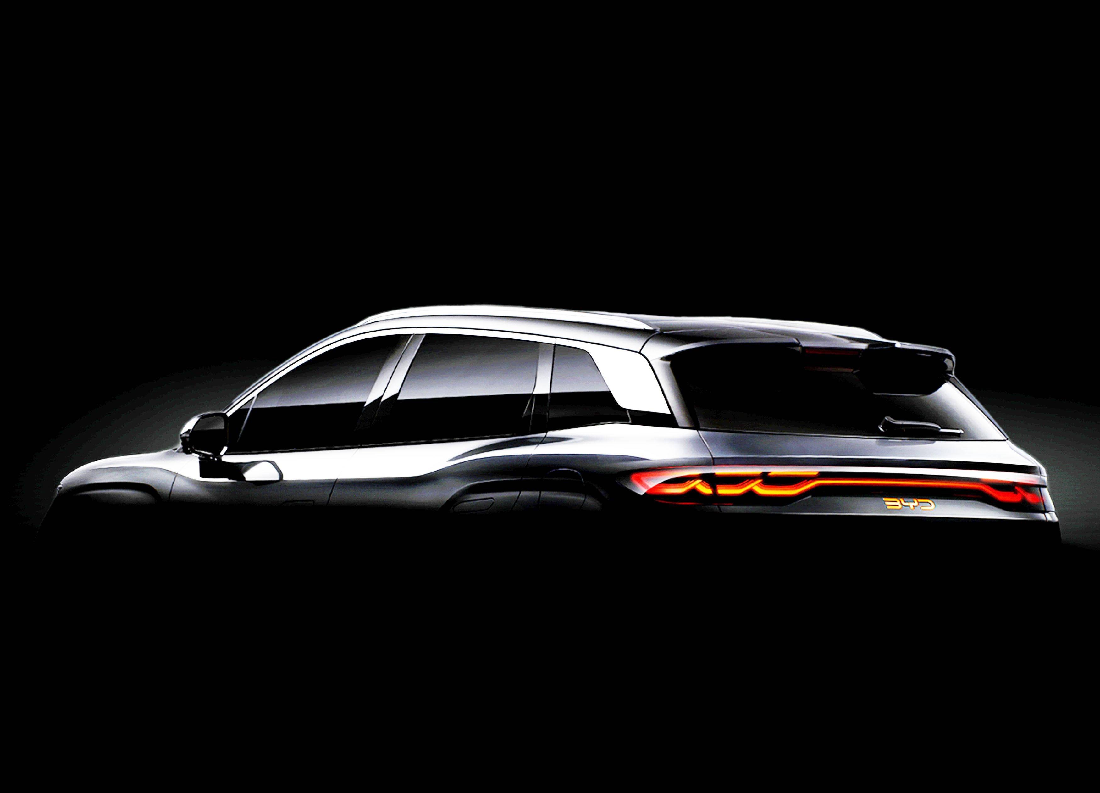 比亚迪宋l dm-i预告图发布,外观很运动