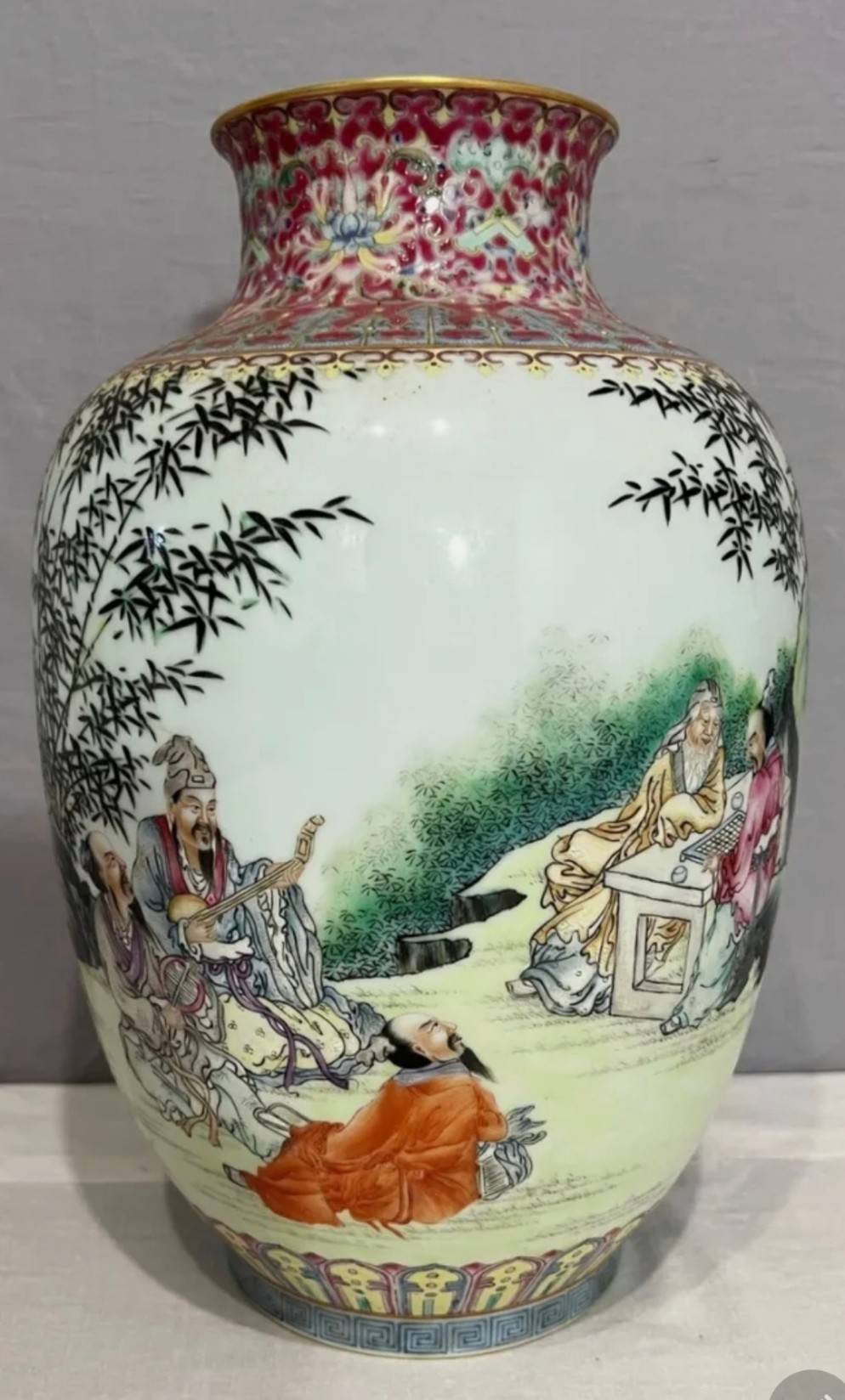 清乾隆粉彩竹林七贤图罐独特的艺术魅力_搜狐网