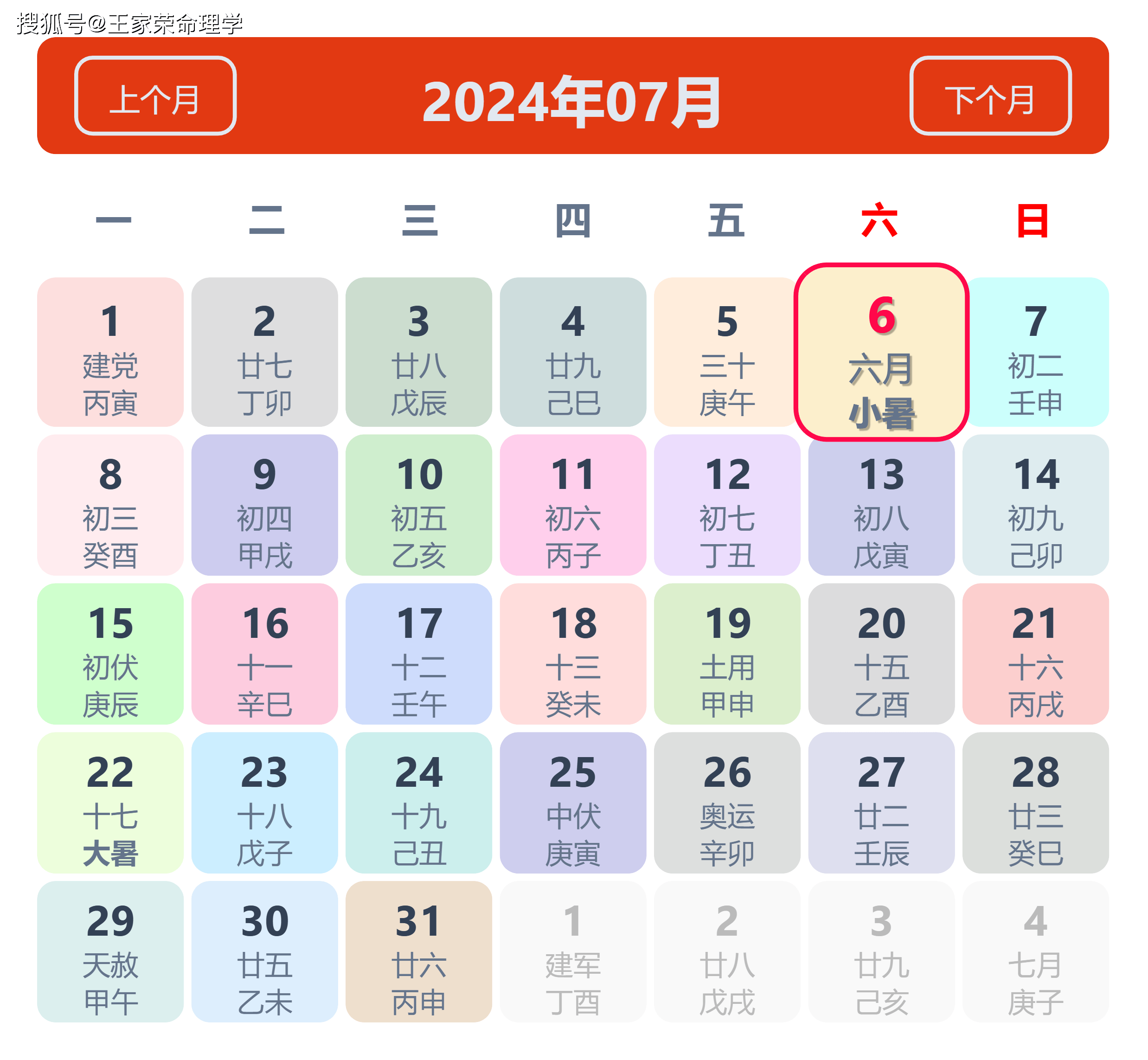 今日十二生肖运势播报2024年7月6日