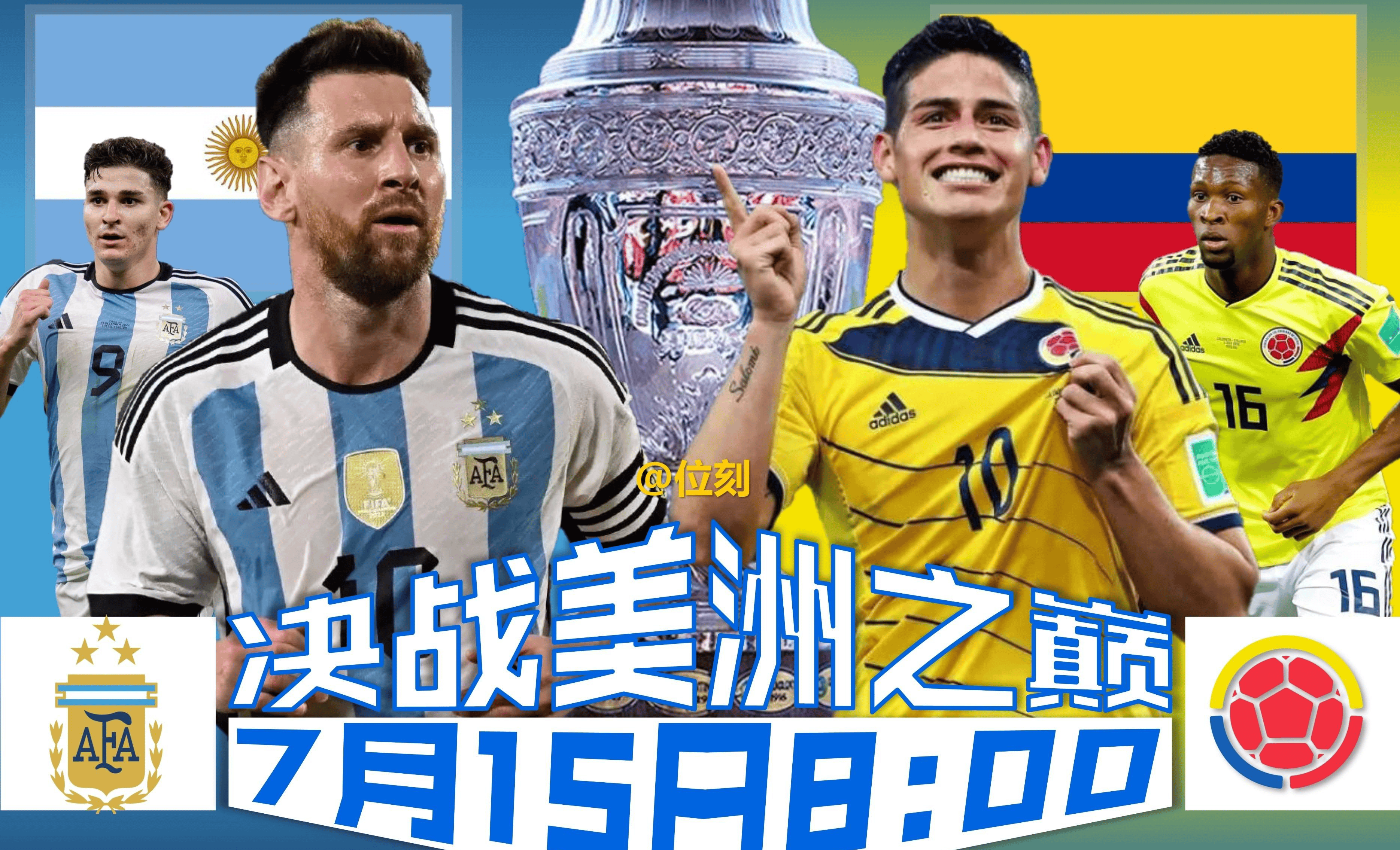 美洲杯预测:15日哥伦比亚点球胜阿根廷夺冠,14日乌拉圭拿第三名