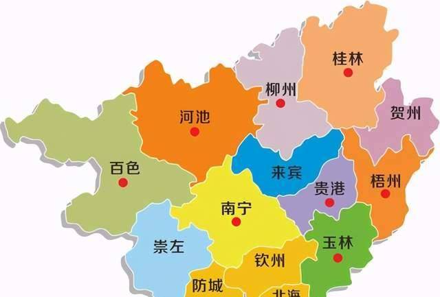 广西周边省份地图图片