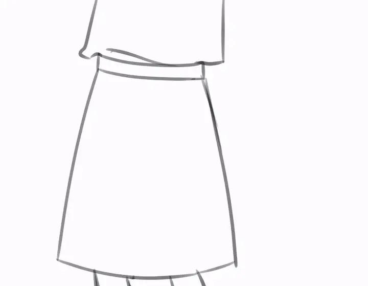 【漫动教育】简单的百褶裙画法教程!_裙子_锯齿_褶子