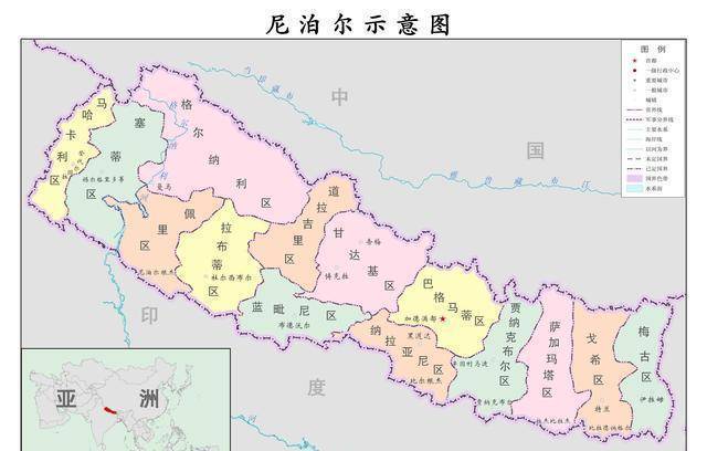 尼泊尔国家地图位置图片