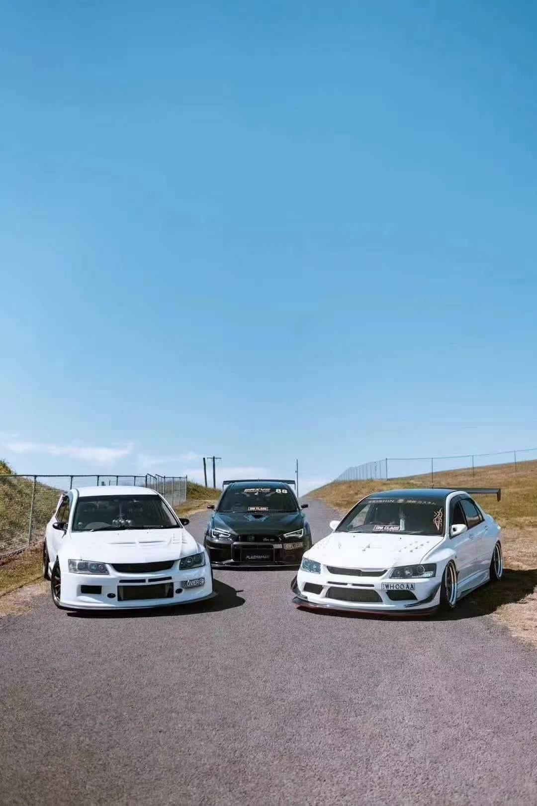 三菱evo改装airbft气动避震,低趴风格更吸引人