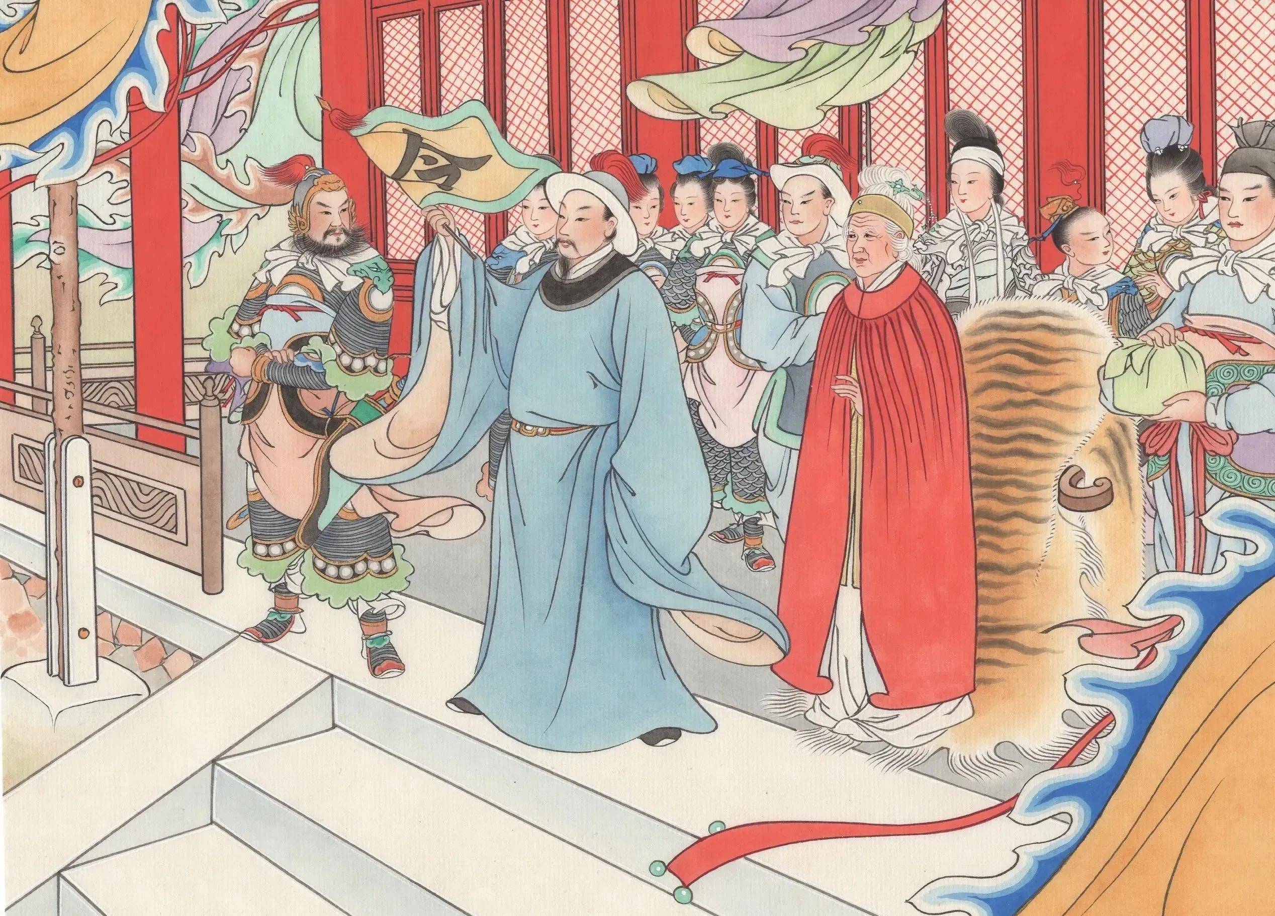 寇老西儿上殿荐八王,穆桂英母子险被杀