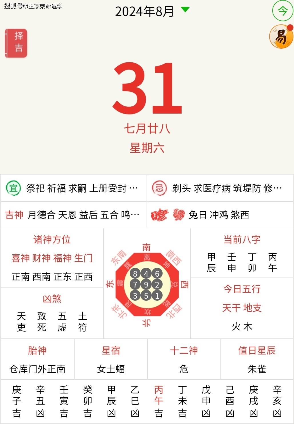 今日十二生肖运势播报2024年8月31日