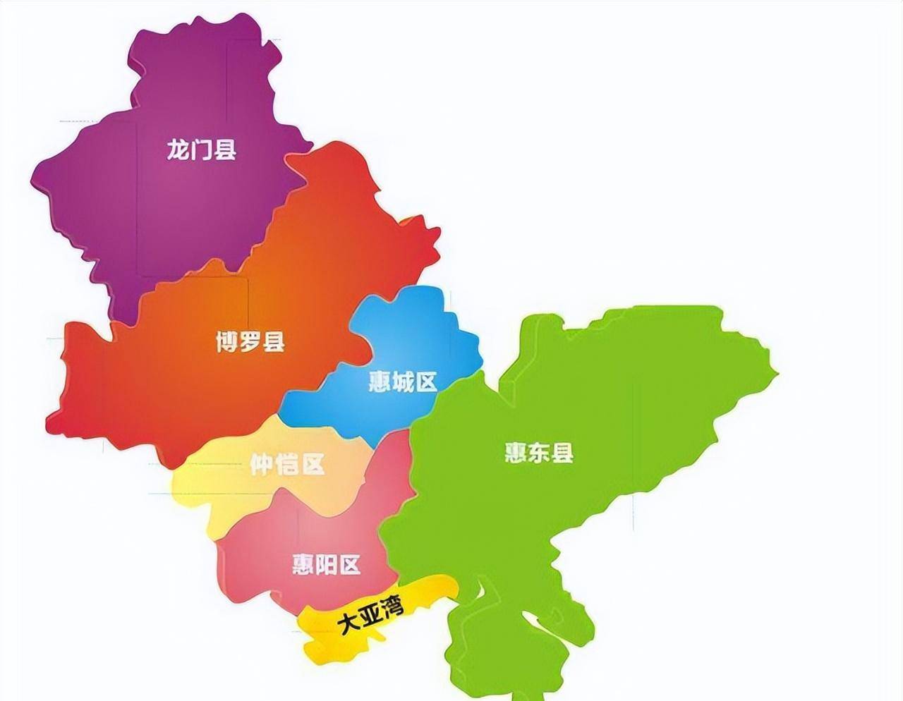 惠州城区划分图图片