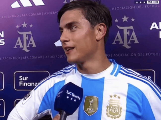 时隔527天登场827天破门 迪巴拉:10号是梅西的号码 我竭尽所能做到了