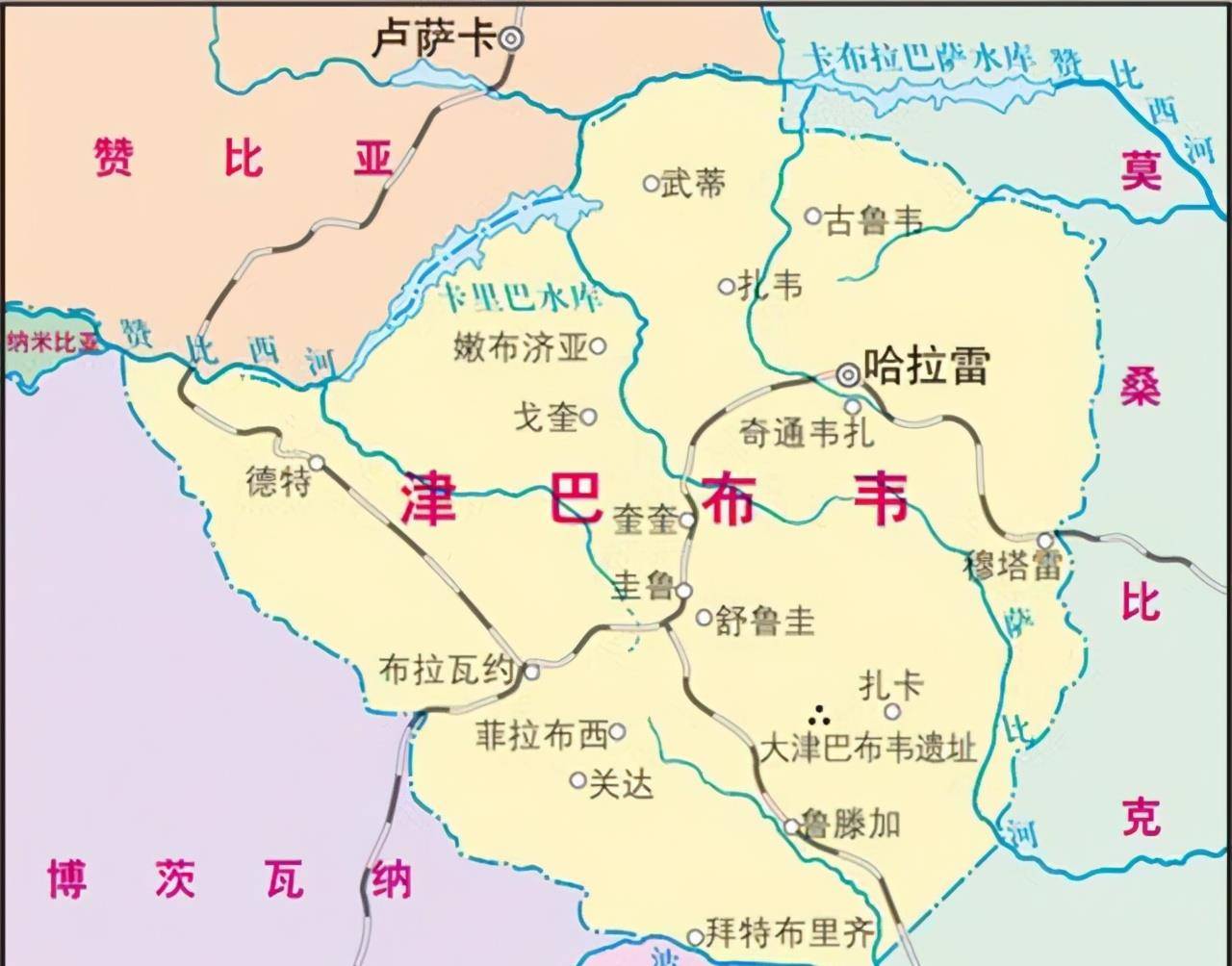 津巴布韦地图中文版图片