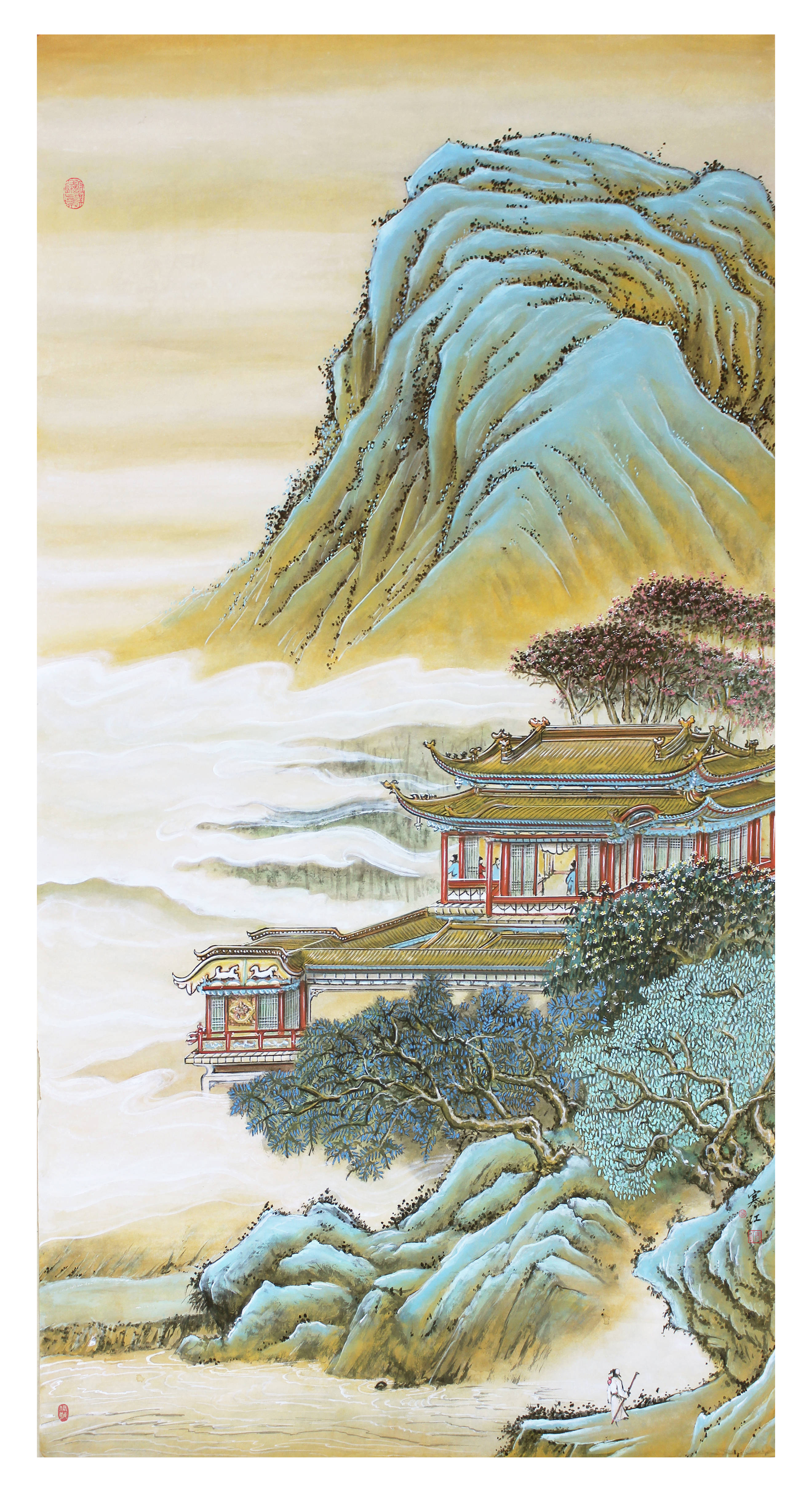 界画寒江---工笔界画《访友图》(2024第二版)