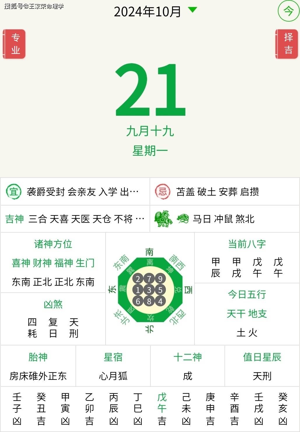 今日十二生肖运势播报2024年10月21日