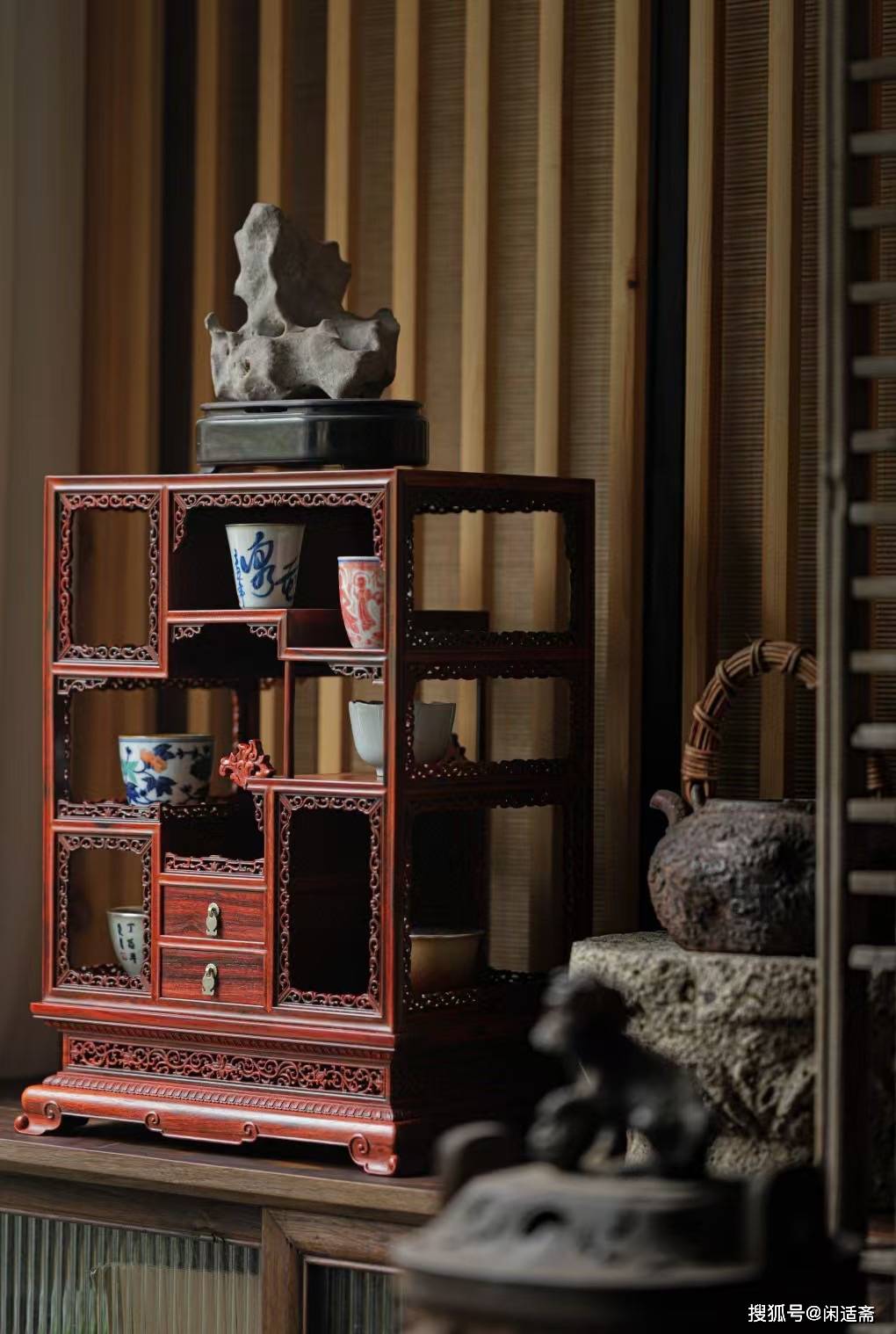 文玩收纳,小叶紫檀,博古置物柜
