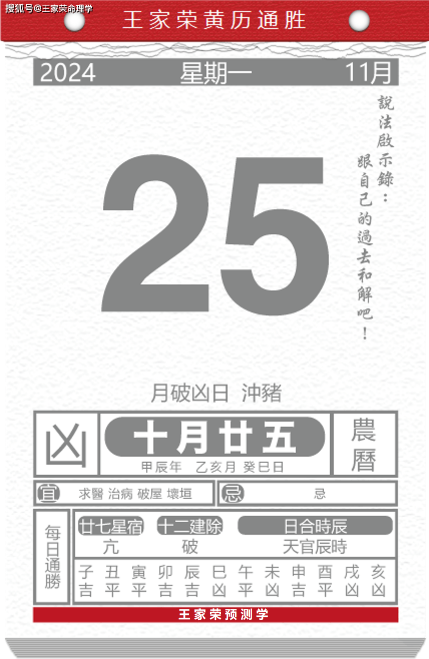 今日生肖黄历运势 2024年11月25日