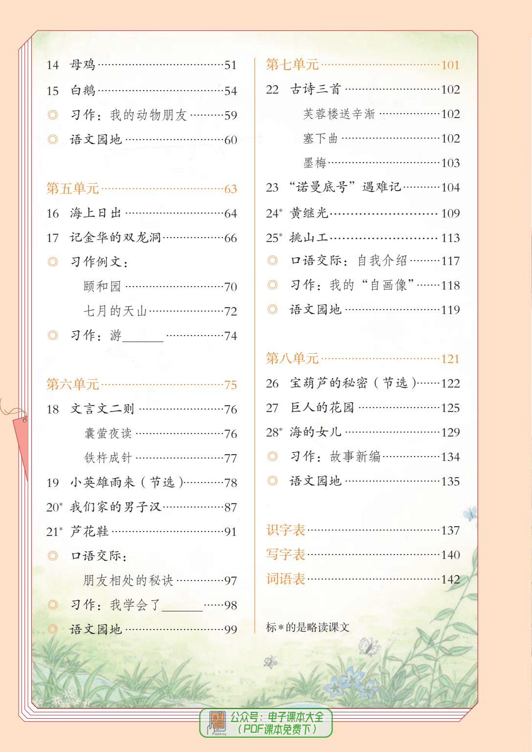 小学语文四年级下册2025最新版电子课本大全pdf教材教科书电子版高清